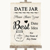 Shabby Chic Ivory Date Jar Guestbook Personalised Wedding Sign
