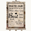 Vintage Date Jar Guestbook Personalised Wedding Sign