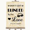 Cream Roses Don't Be Blinded Sunglasses Personalised Wedding Sign