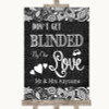 Dark Grey Burlap & Lace Don't Be Blinded Sunglasses Personalised Wedding Sign
