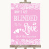 Pink Burlap & Lace Don't Be Blinded Sunglasses Personalised Wedding Sign