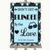 Sky Blue Damask Don't Be Blinded Sunglasses Personalised Wedding Sign