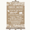Burlap & Lace Don't Post Photos Facebook Personalised Wedding Sign