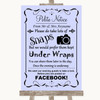 Lilac Don't Post Photos Facebook Personalised Wedding Sign