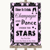 Baby Pink Damask Drink Champagne Dance Stars Personalised Wedding Sign