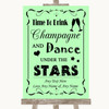 Green Drink Champagne Dance Stars Personalised Wedding Sign