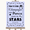 Lilac Drink Champagne Dance Stars Personalised Wedding Sign