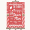 Red Winter Drink Champagne Dance Stars Personalised Wedding Sign