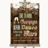 Rustic Floral Wood Drink Champagne Dance Stars Personalised Wedding Sign