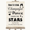 Shabby Chic Ivory Drink Champagne Dance Stars Personalised Wedding Sign