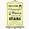 Yellow Drink Champagne Dance Stars Personalised Wedding Sign