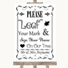 Black & White Fingerprint Tree Instructions Personalised Wedding Sign