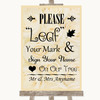Cream Roses Fingerprint Tree Instructions Personalised Wedding Sign