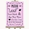 Pink Fingerprint Tree Instructions Personalised Wedding Sign