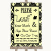 Yellow Damask Fingerprint Tree Instructions Personalised Wedding Sign