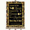 Black & Gold Damask Friends Of The Bride Groom Seating Personalised Wedding Sign