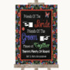 Floral Chalk Friends Of The Bride Groom Seating Personalised Wedding Sign