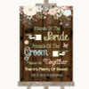 Rustic Floral Wood Friends Of The Bride Groom Seating Personalised Wedding Sign