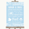 Blue Burlap & Lace Grab A Bag Candy Buffet Cart Sweets Personalised Wedding Sign