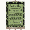 Sage Green Damask Grab A Bag Candy Buffet Cart Sweets Personalised Wedding Sign