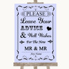 Lilac Guestbook Advice & Wishes Gay Personalised Wedding Sign