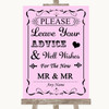 Pink Guestbook Advice & Wishes Gay Personalised Wedding Sign