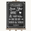 Chalk Sketch Guestbook Advice & Wishes Lesbian Personalised Wedding Sign