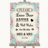 Vintage Shabby Chic Rose Guestbook Advice and Wishes Lesbian Wedding Sign