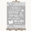 Grey Burlap & Lace Guestbook Advice & Wishes Mr & Mrs Personalised Wedding Sign