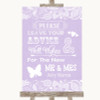 Lilac Burlap & Lace Guestbook Advice & Wishes Mr & Mrs Personalised Wedding Sign