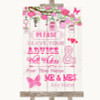 Pink Rustic Wood Guestbook Advice & Wishes Mr & Mrs Personalised Wedding Sign