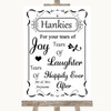 Black & White Hankies And Tissues Personalised Wedding Sign