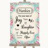 Vintage Shabby Chic Rose Hankies And Tissues Personalised Wedding Sign