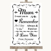 Black and White I Love You Message For Mum Personalised Wedding Sign