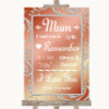 Coral Pink I Love You Message For Mum Personalised Wedding Sign