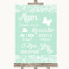 Green Burlap & Lace I Love You Message For Mum Personalised Wedding Sign