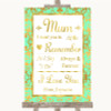 Mint Green & Gold I Love You Message For Mum Personalised Wedding Sign