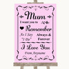 Pink I Love You Message For Mum Personalised Wedding Sign