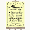 Yellow I Love You Message For Mum Personalised Wedding Sign