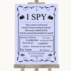 Lilac I Spy Disposable Camera Personalised Wedding Sign