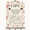 Vintage Roses I Spy Disposable Camera Personalised Wedding Sign