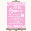 Pink Burlap & Lace Important Special Dates Personalised Wedding Sign