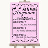 Pink Important Special Dates Personalised Wedding Sign