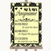 Yellow Damask Important Special Dates Personalised Wedding Sign
