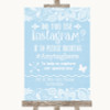 Blue Burlap & Lace Instagram Photo Sharing Personalised Wedding Sign