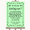 Green Instagram Photo Sharing Personalised Wedding Sign