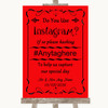 Red Instagram Photo Sharing Personalised Wedding Sign