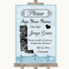 Blue Shabby Chic Jenga Guest Book Personalised Wedding Sign