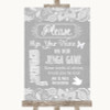 Grey Burlap & Lace Jenga Guest Book Personalised Wedding Sign