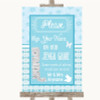 Winter Blue Jenga Guest Book Personalised Wedding Sign